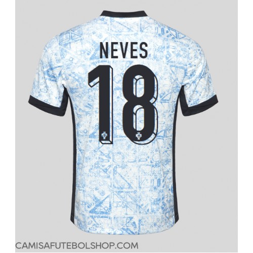 Camisa de time de futebol Portugal Ruben Neves #18 Replicas 2º Equipamento Europeu 2024 Manga Curta